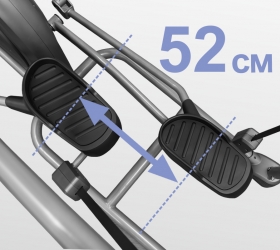 Расстояние между педалями (супермалый Q-Фактор E.S.Q.F.™) составляет всего 3 см.