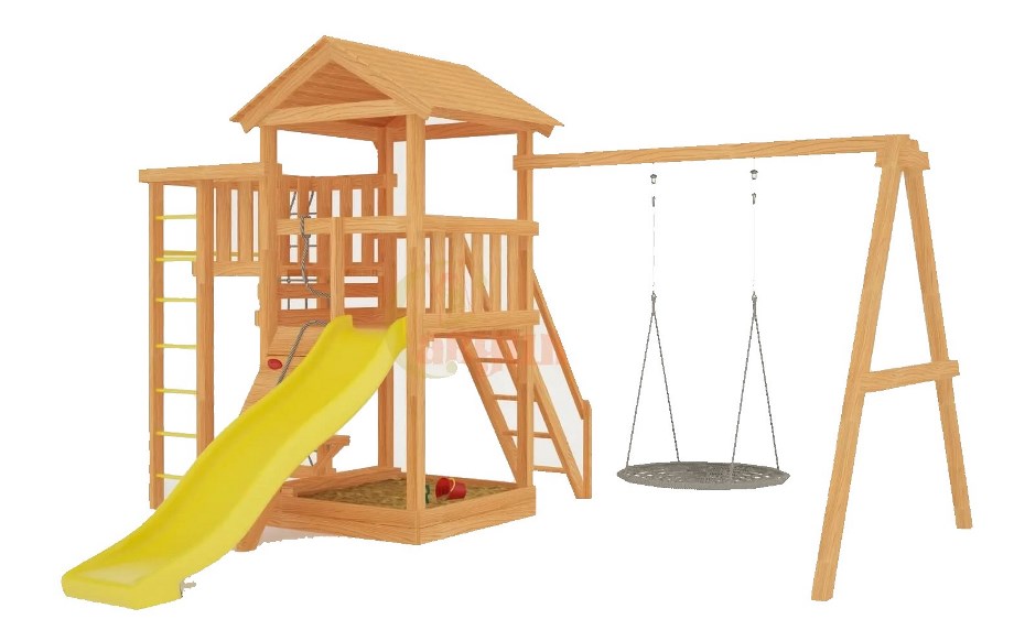 Детская площадка Савушка Мастер 3 с качелями Гнездо